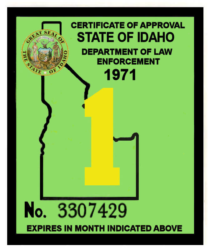 (image for) 1970-71 Idaho INSPECTION sticker